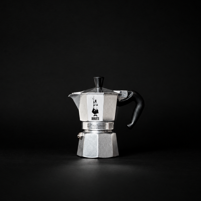 Bialetti Moka Express Espressokocher aus Edelstahl mit Griff und Deckel, für klassischen Kaffee auf Herdplatten